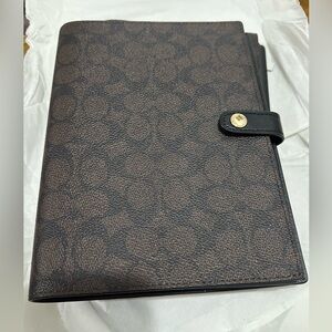 Coach Notebook In Signature Canvas In Dark Brown CZ198 NWT